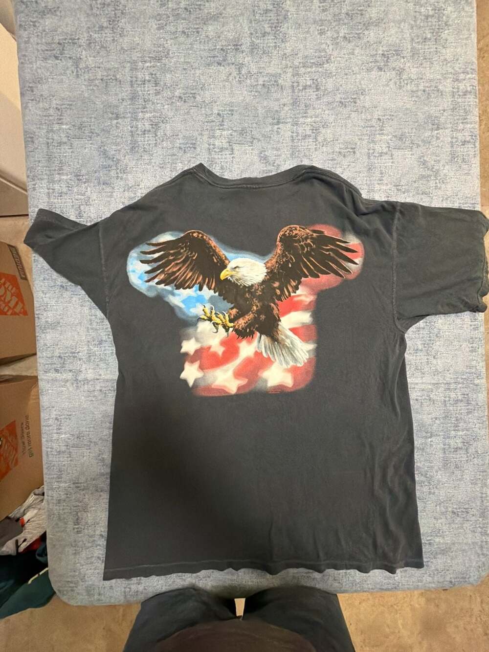 Liquid Blue Vermont Eagle American Flag Graphic T-Shirt XL - Picture 3 of 6